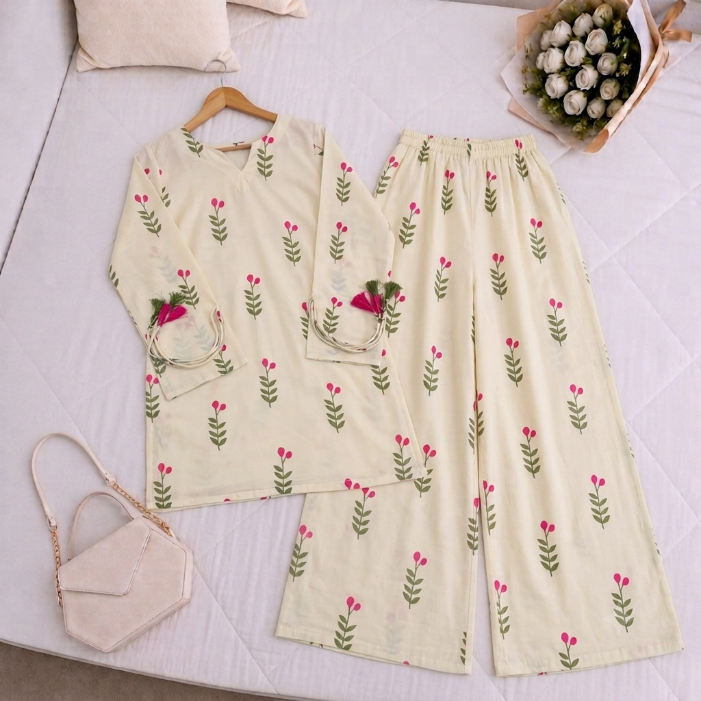 2-PIECE Stitched Dress. (Farshi Shalwar)